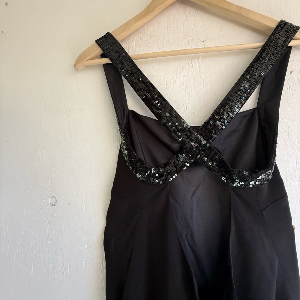 Ralph Lauren Black Sequin Strap Chemise